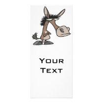 funny stubborn donkey cartoon rack card template