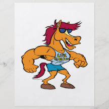 funny stud stallion horse cartoon personalised flyer