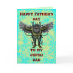 Funny super dad cool happy father's day card