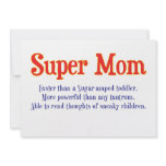 Funny Super Mum gifts and cards for your super mum invitations