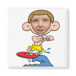 Funny Surfer Photo Face Template Magnet