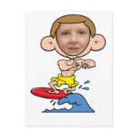 Funny Surfer Photo Face Template postcards