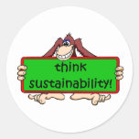funny sustainability round sticker