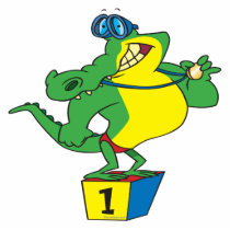 funny swimmer champ alligator crocodile photo cut out