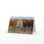Funny Thank You - Red Cow Animal Humour - Ranch cards
