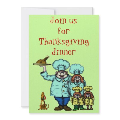 Funny Thanksgiving invitation card by vitaliy