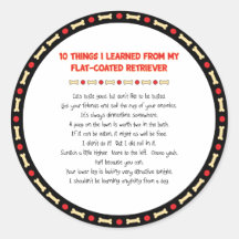 Funny Things I Learned From Flat-Coated Retriever Sticker