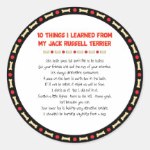 Funny Things I Learned From Jack Russell Terrier Stickers