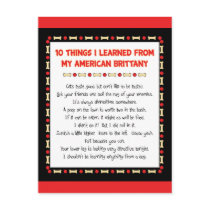 Funny Things I Learned From My American Brittany Post Card