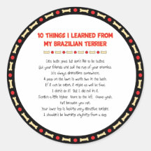 Funny Things I Learned From My Brazilian Terrier Sticker
