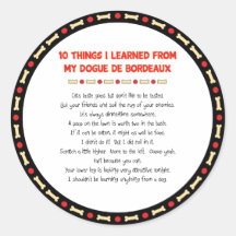Funny Things I Learned From My Dogue de Bordeaux Sticker