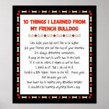 Funny Things I Learned From My French Bulldog Posters