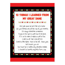 Funny Things I Learned From My Great Dane Post Cards