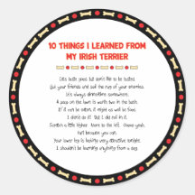 Funny Things I Learned From My Irish Terrier Stickers