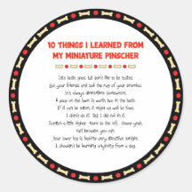 Funny Things I Learned From My Miniature Pinscher Stickers