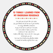 Funny Things I Learned From My Rhodesian Ridgeback Sticker