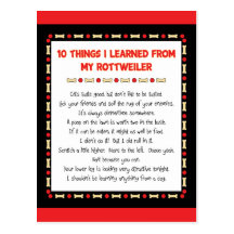 Funny Things I Learned From My Rottweiler Postcard