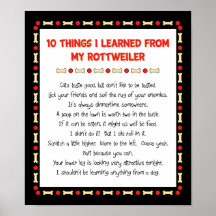 Funny Things I Learned From My Rottweiler Poster