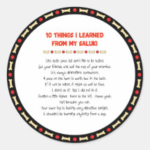 Funny Things I Learned From My Saluki Round Stickers