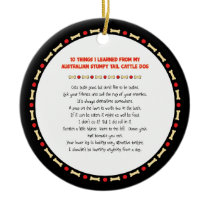 Funny Things I Learned From Stumpy Tail Cattle Dog Christmas Ornaments