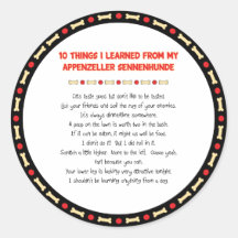 Funny Things Learned From Appenzeller Sennenhunde Sticker