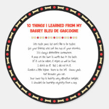 Funny Things Learned From Basset Bleu de Gascogne Sticker