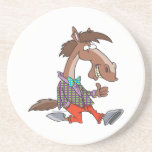 funny thumbs up nerdy horse cartoon coasters