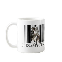 Funny tiger barcode vector mugs