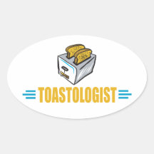 Funny Toast Oval Stickers