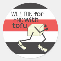 Funny TOFU Runner Round Sticker