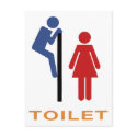 Funny Toilet Sign postcards