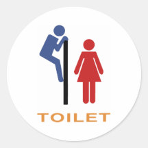 Funny Toilet Sign Round Stickers