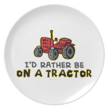 Funny Tractor Dinner Plates