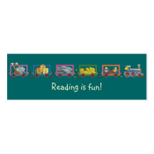 Funny train bookmark business card templates