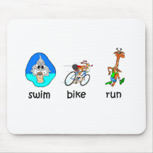 Funny triathlon mouse pad