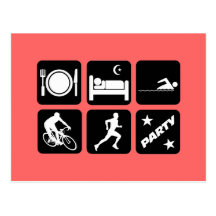 Funny triathlon post cards