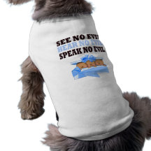 Funny Triplet Boys  (Speak Hear See No Evil ) Pet T Shirt