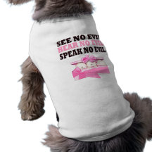 Funny Triplet Girls (Speak Hear See No Evil ) Dog Tee Shirt