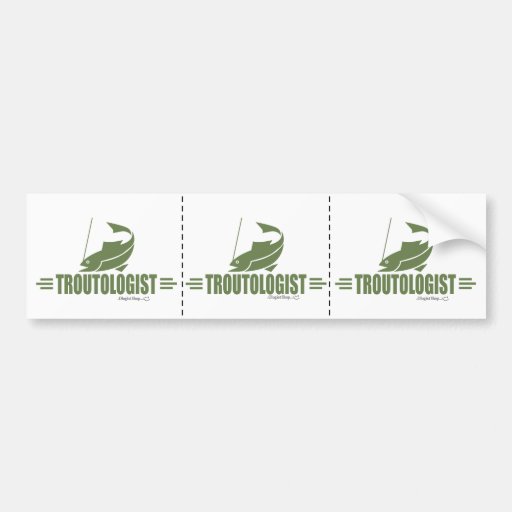 Funny Trout Fishing Bumper Sticker