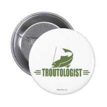 Funny Trout Fishing Pinback Button