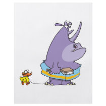 funny tub tubby time rhino cartoon personalized flyer