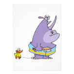 funny tub tubby time rhino cartoon invites
