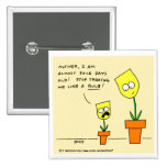 Funny Tulips Cartoon Button