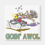 funny turkey going AWOL Fridge Magnet
