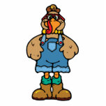 funny turkey in overalls photo sculptures