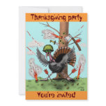 Funny turkey Thanksgiving party invitation card