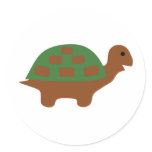 funny turtle round stickers