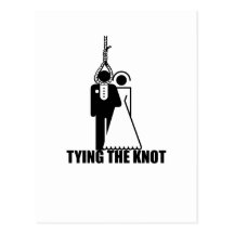 Funny, "Tying the knot" wedding design Post Card