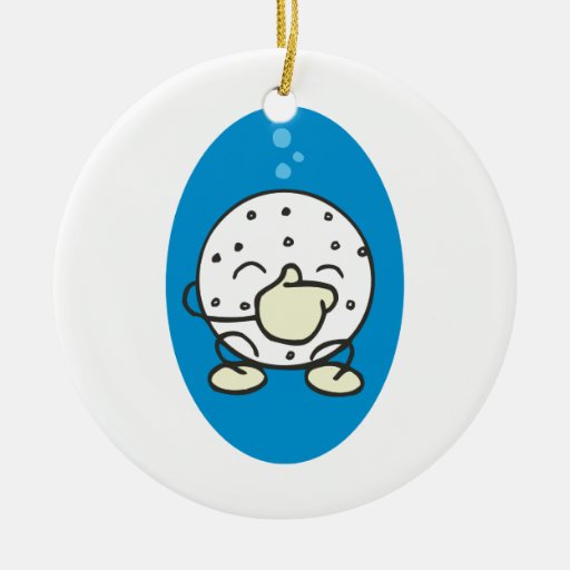 funny underwater golf ball holding its nose ornaments