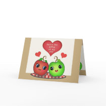 Funny Valentine's Day Apple Love Greeting Card